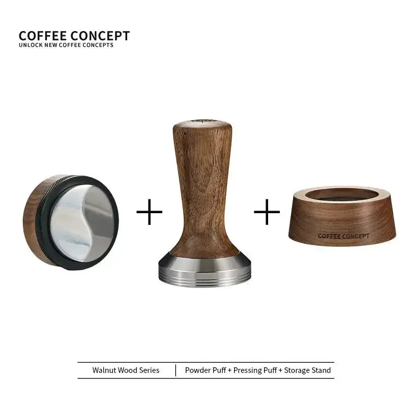 Walnut Espresso Tool Organizer Stand - Multi-Slot Storage for Tamper & Distributor Under $36