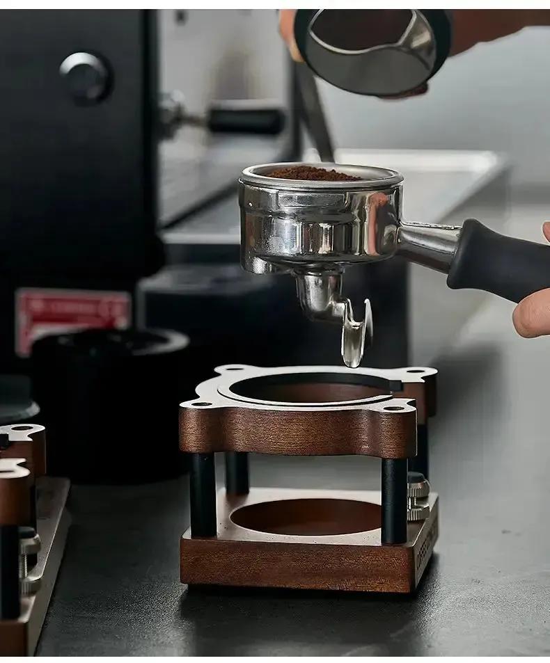 Cute Bear Espresso Tamper Set with Walnut Stand - Gift for Coffee Lovers Under $29