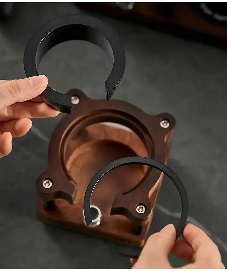 Cute Bear Espresso Tamper Set with Walnut Stand - Gift for Coffee Lovers Under $29