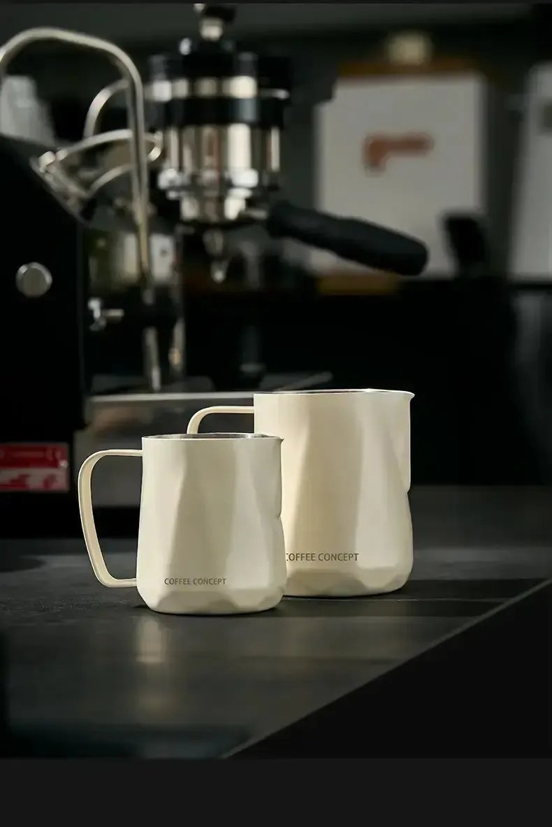 Best Geometric Milk Pitcher for Latte Art - Diamond Faceted 350ml/600ml