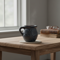 Black Talavera Jarrito Mug | Handmade Mexican Clay Coffee Cup