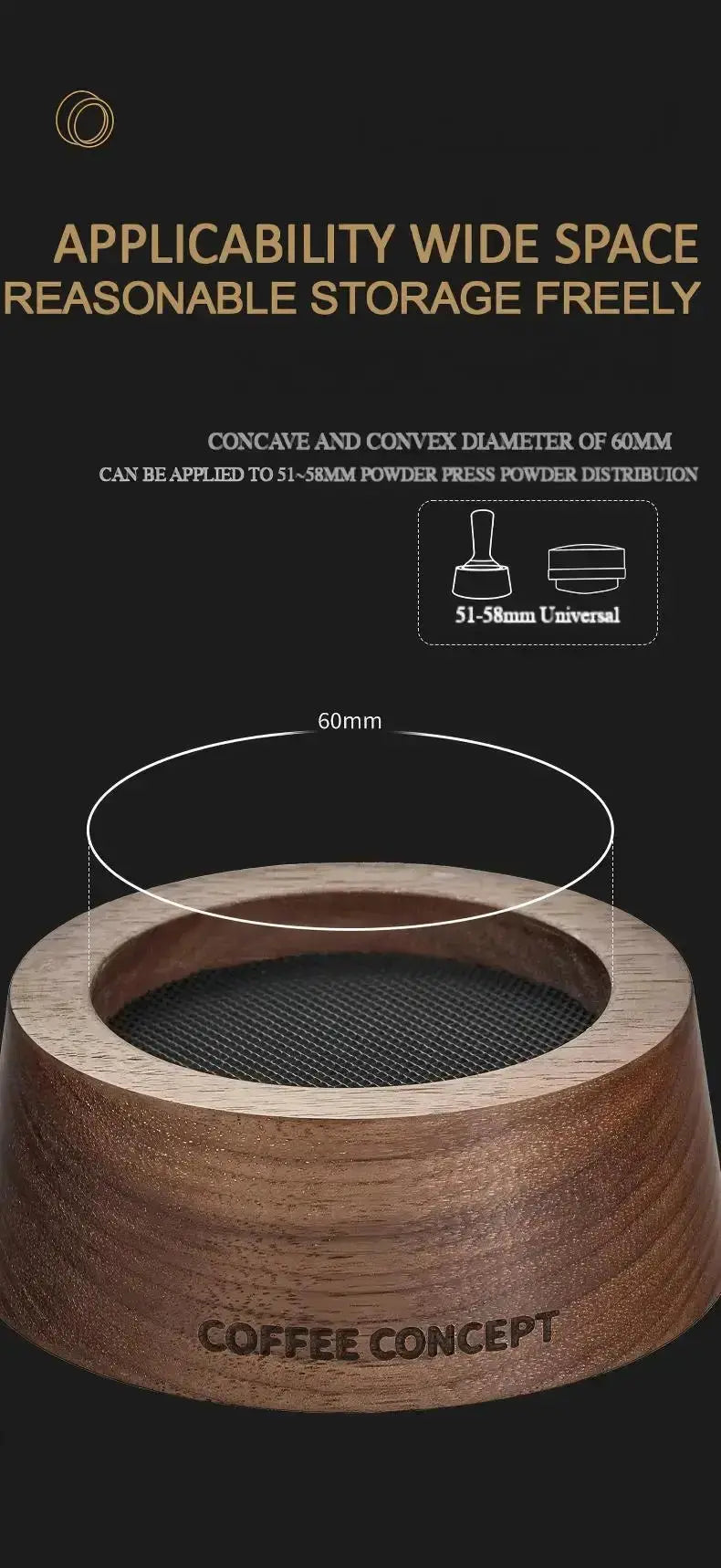 Walnut Espresso Tool Organizer Stand - Multi-Slot Storage for Tamper & Distributor Under $36