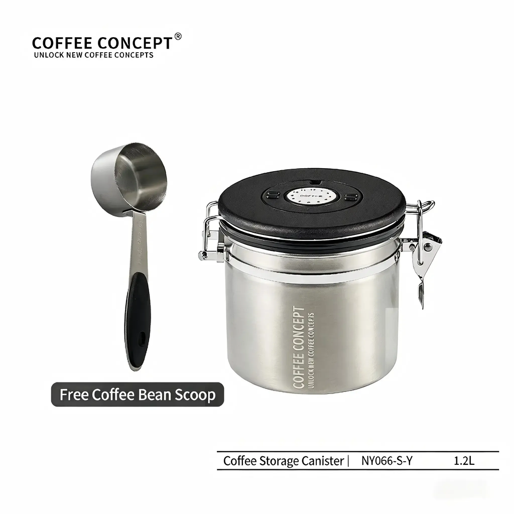 Best Airtight Coffee Canister for Fresh Beans - Vacuum Seal One-Way Valve 1.2L/1.5L Under $12