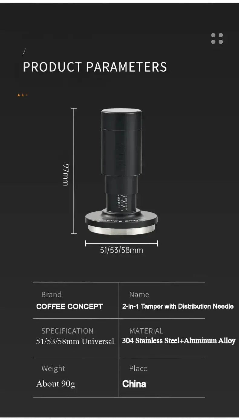 Best 2-in-1 Espresso Tamper Set - WDT Tool & Constant Force Tamper Puck Prep Under $29