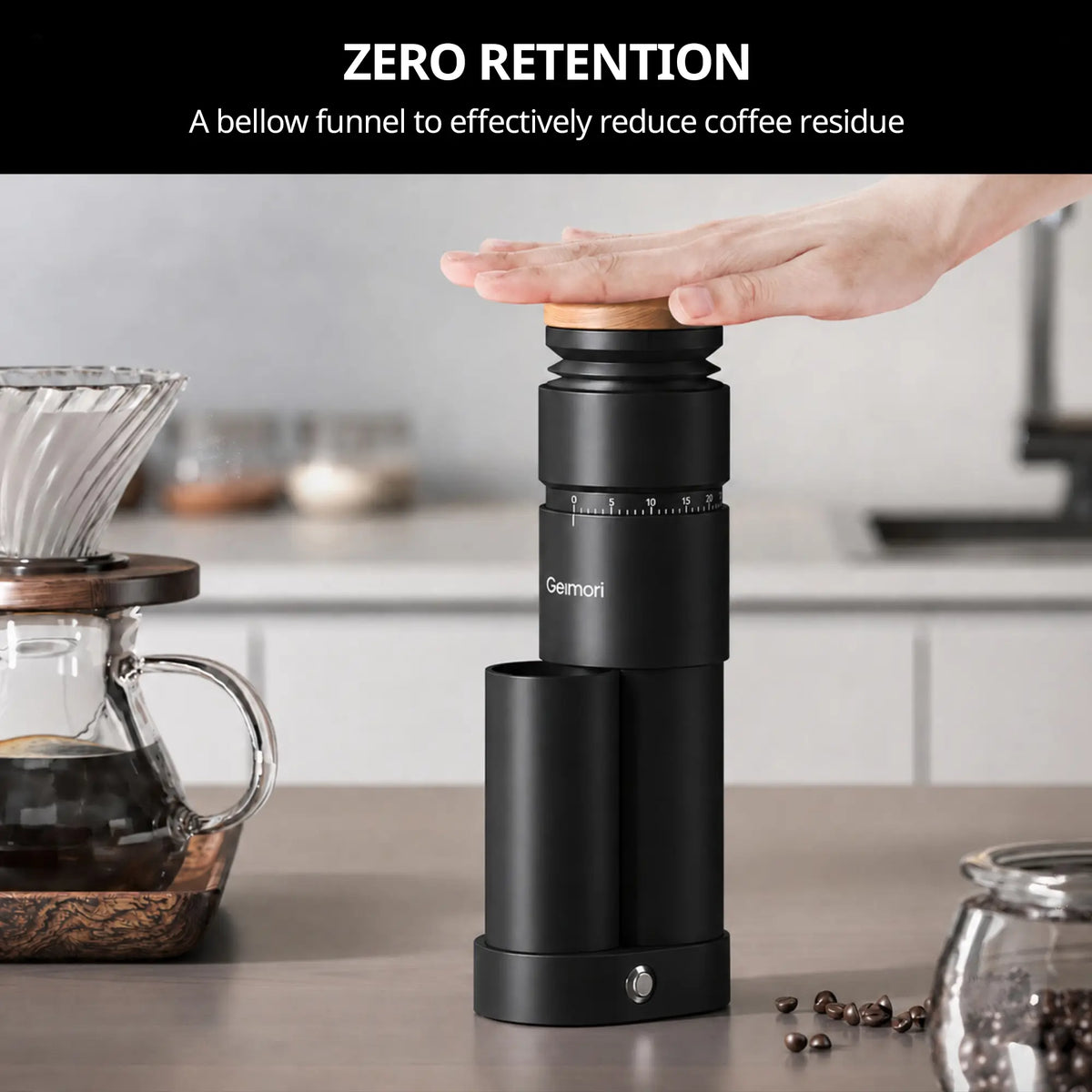 Geimori T38 Plus Electric Coffee Grinder | Portable Plug-in Grinder