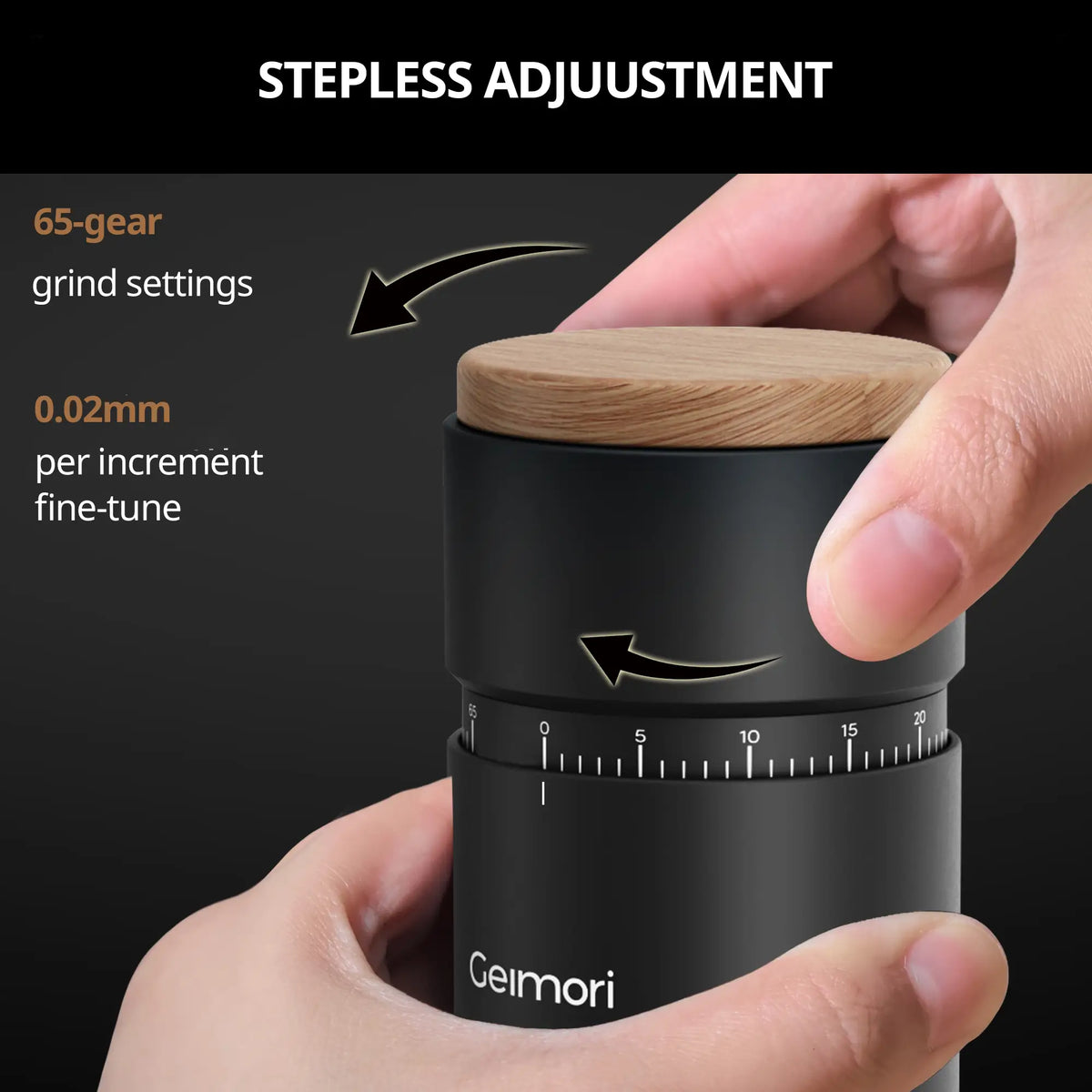 Geimori T38 Plus Electric Coffee Grinder | Portable Plug-in Grinder