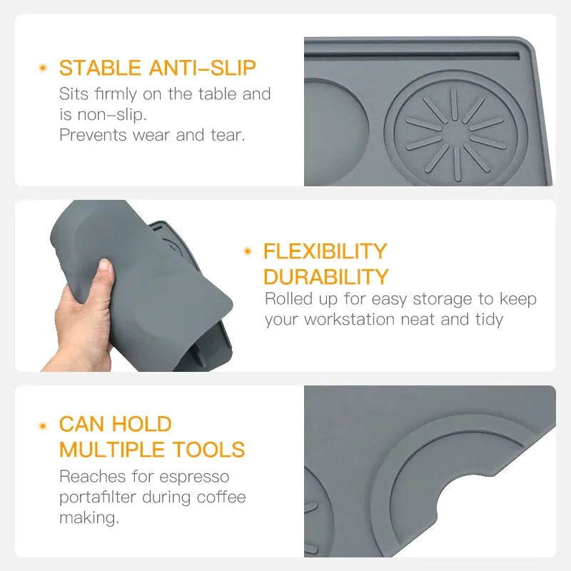 Coffee Tamper Mat Distributor Station Portafilter Silicone Pad Espresso Maker Bar Accessories Coffeeware Corner Barista Tools