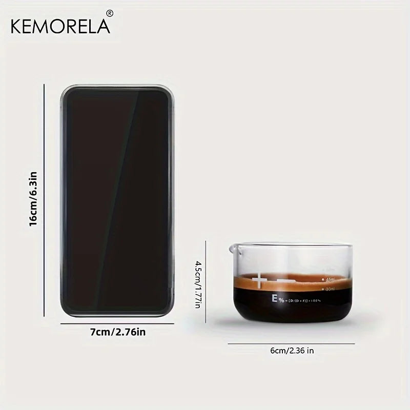 KEMORELA 1/2PCS Espresso Shot Glasses 60ml Clear Scale Measuring Cup Liquid Heavy Glass Coffee Cups Home Barista Accessories
