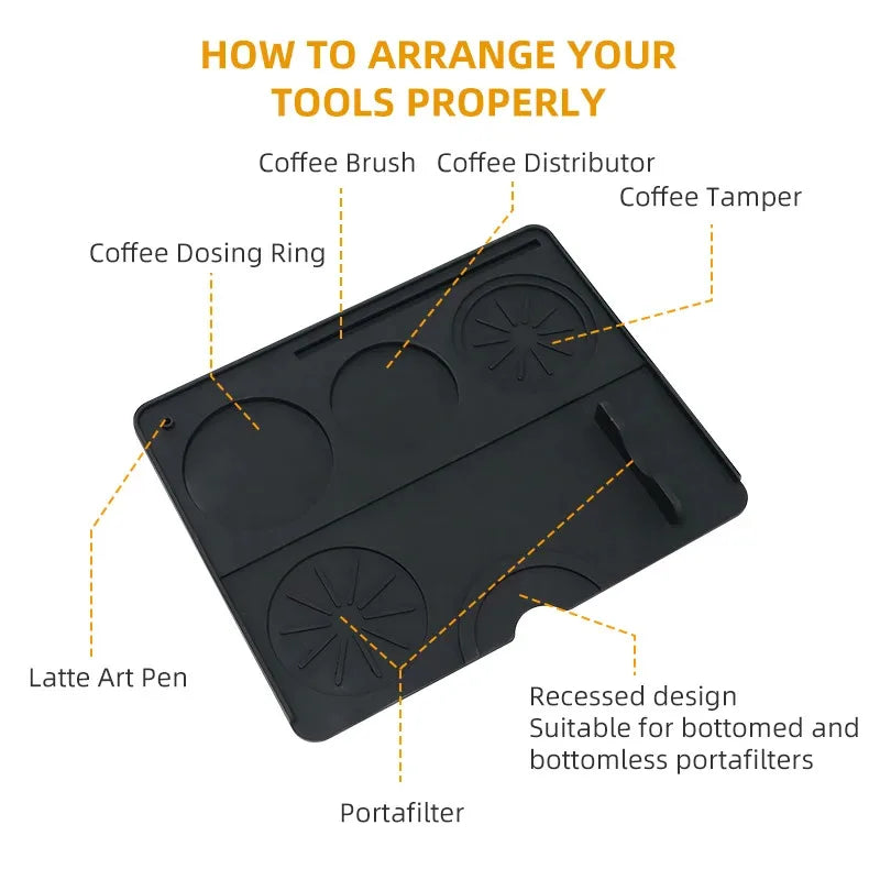 Coffee Tamper Mat Distributor Station Portafilter Silicone Pad Espresso Maker Bar Accessories Coffeeware Corner Barista Tools