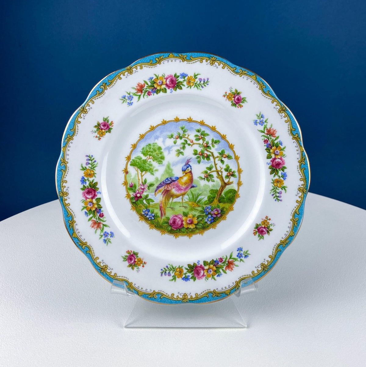 Vintage Tea Set Trio by Royal Albert, Chelsey Bird. Stunning Motif of Exotic Bird in Garden. Dining Room Decor. Gift for Tea Lover.