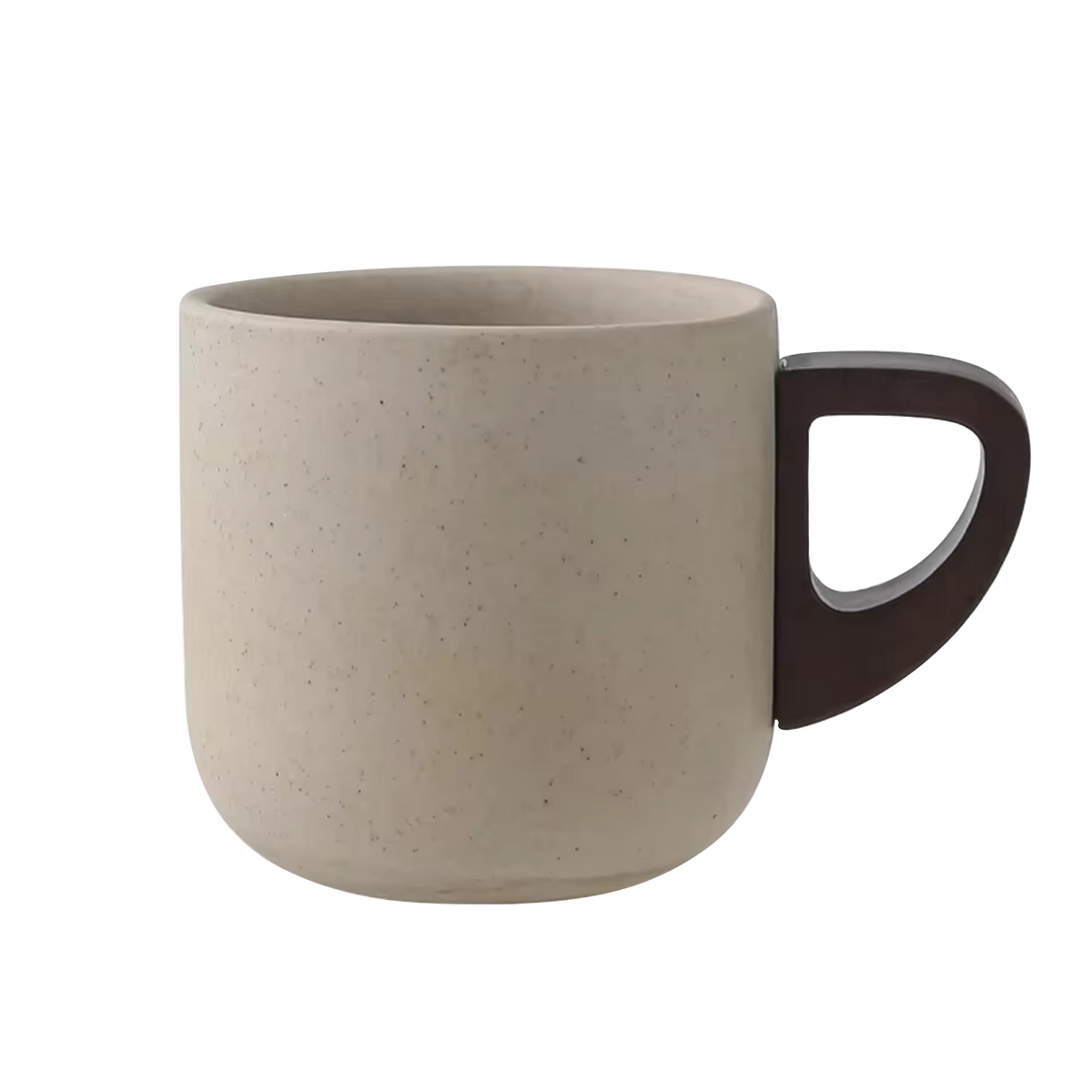 Handcrafted Ceramic Espresso Cup with Wooden Handle