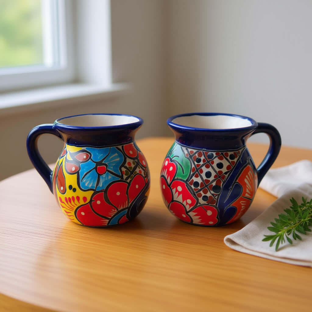 Talavera Floral Coffee Mug | Handmade Mexican Ceramic Cup
