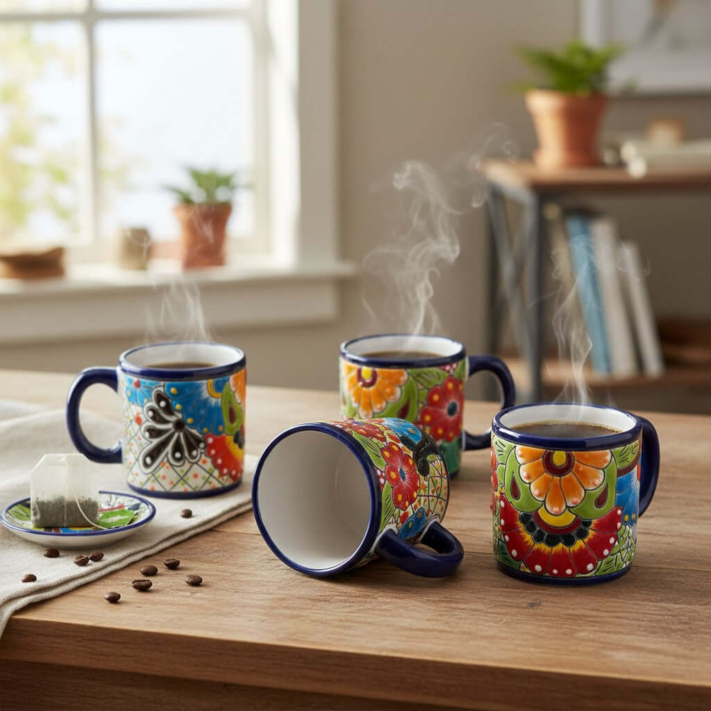 Talavera Coffee Mug | Hand-Painted Floral Design